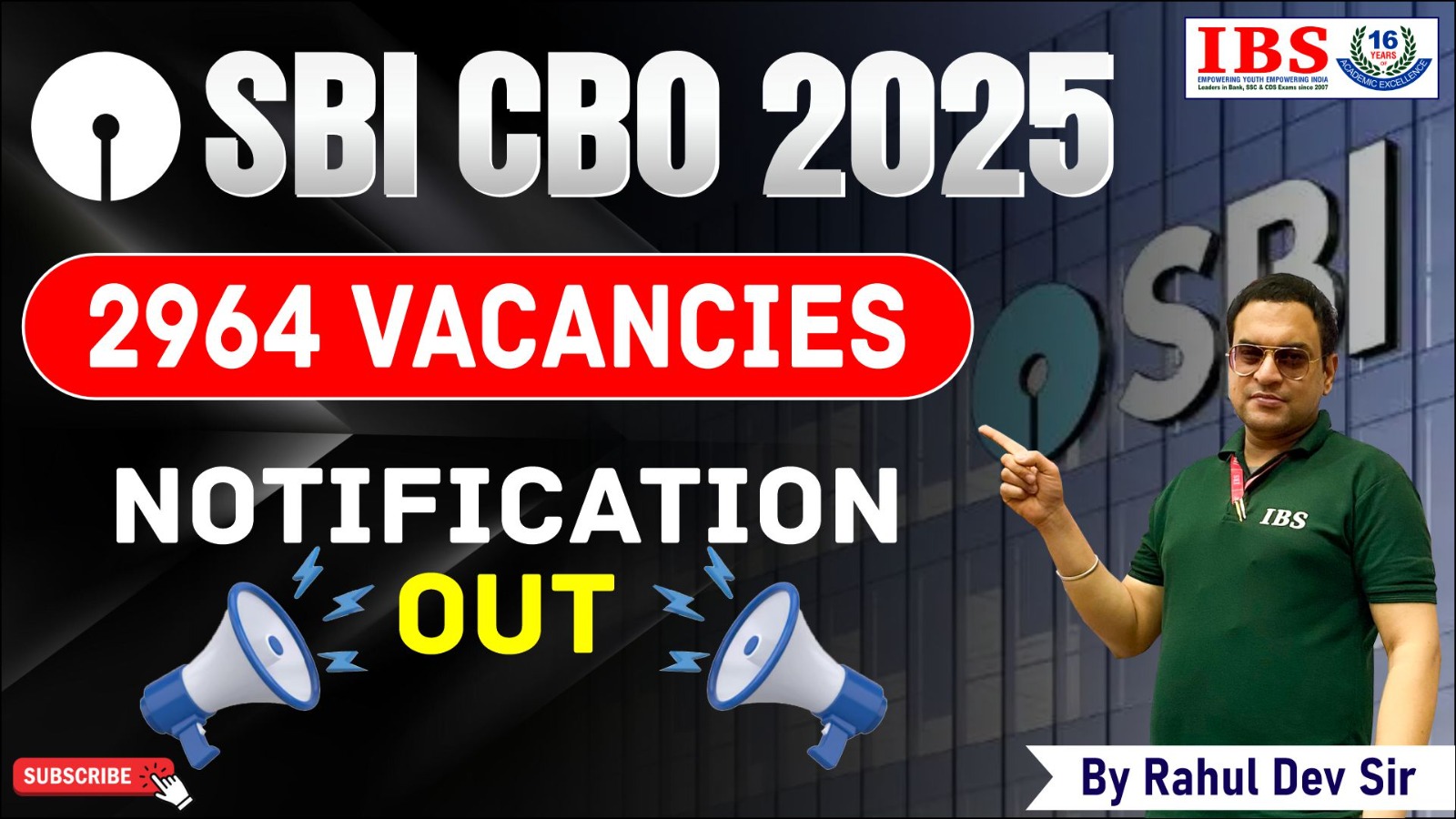 SBI CIRCLE BASED OFFICERS Notifications 2025