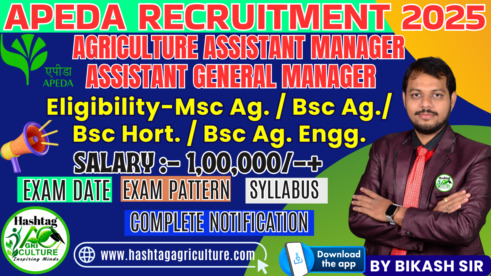 APEDA ASSISTANT MANAGER (AGRICULTURE) & ASSISTANT GENERAL MANAGER Recruitment 2025