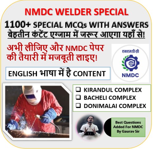 NMDC WELDER 500+ SPECIAL MCQs IN ENGLISH