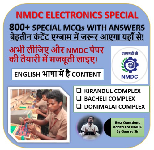 NMDC ELECTRONICS MECHANIC 800+ SPECIAL MCQs IN ENGLISH	