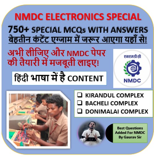 NMDC ELECTRONICS MECHANIC 750+ SPECIAL MCQs हिंदी भाषा मे