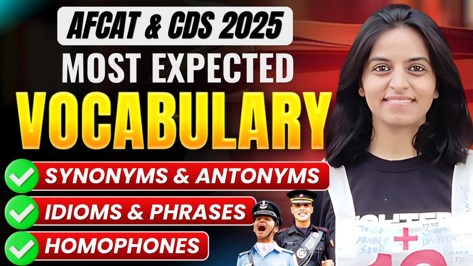 Most Expected Vocab for AFCAT & CDS