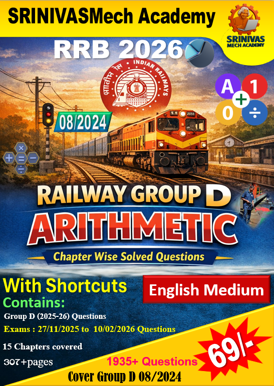 Group D arithmetic chapter wise solved Questions in English Medium by SRINIVASMech