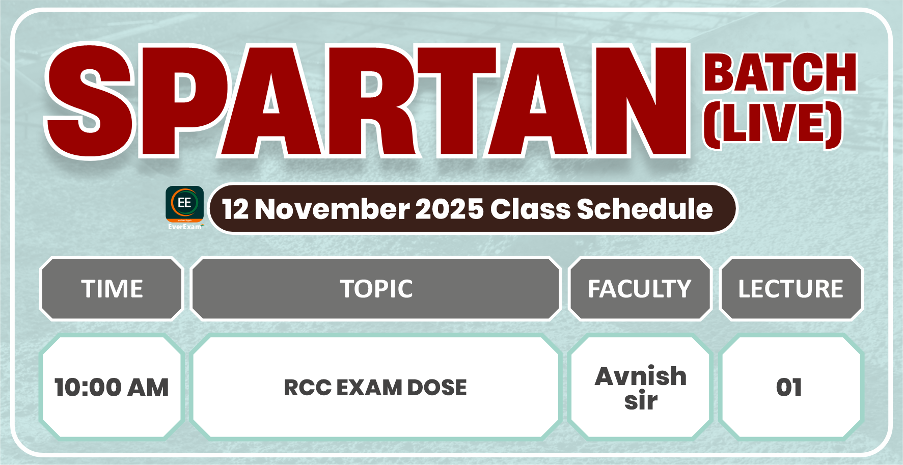 12 November 2025 Class Schedule Alerts Spartan Batch (Live)
