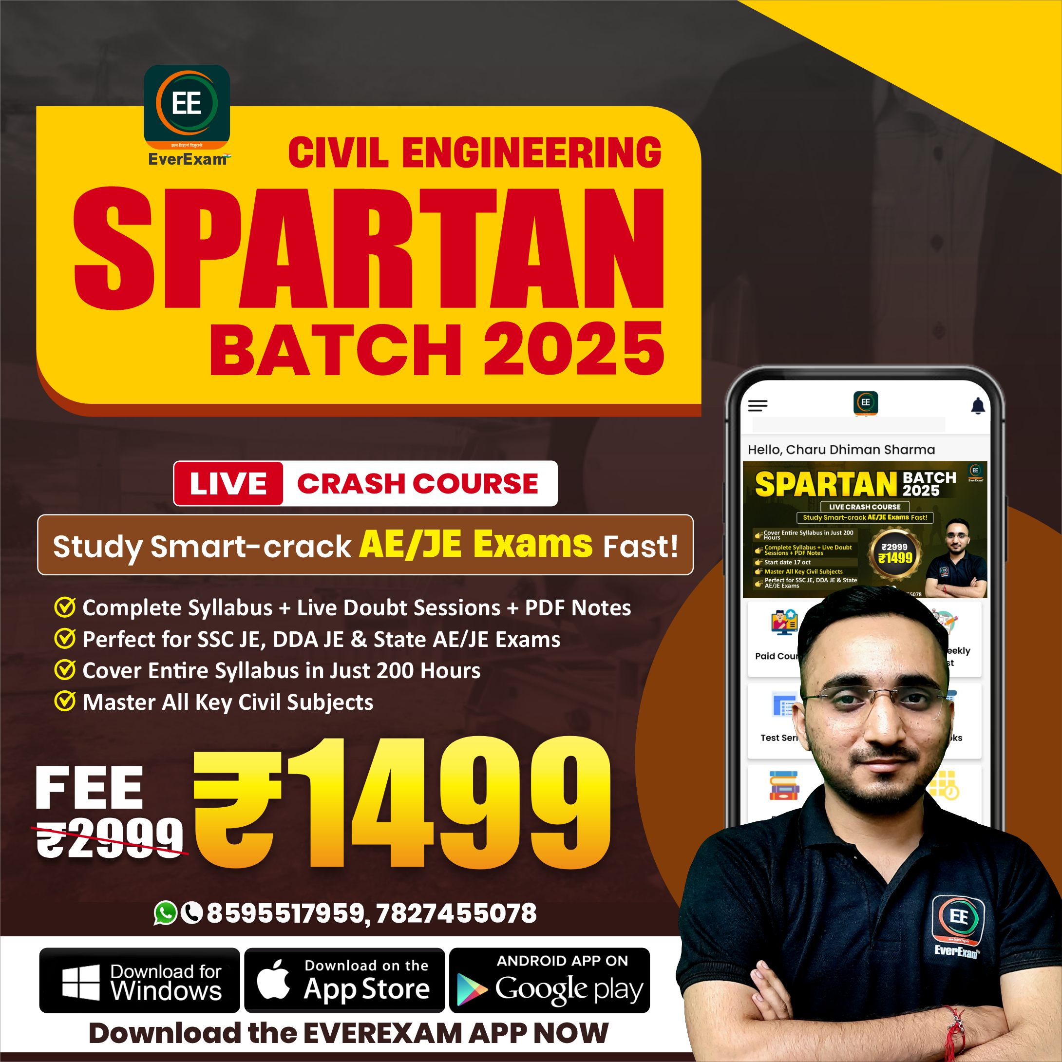 💥 💥 Spartan Batch (Live)  👉🏻 https://bit.ly/48AZpPg  Fee  1499/- only 📞 8595517959, 7827455078