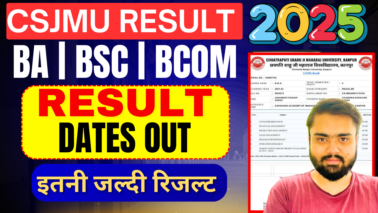 CSJMU RESULT Dates Out🔥.Watch Video NOW