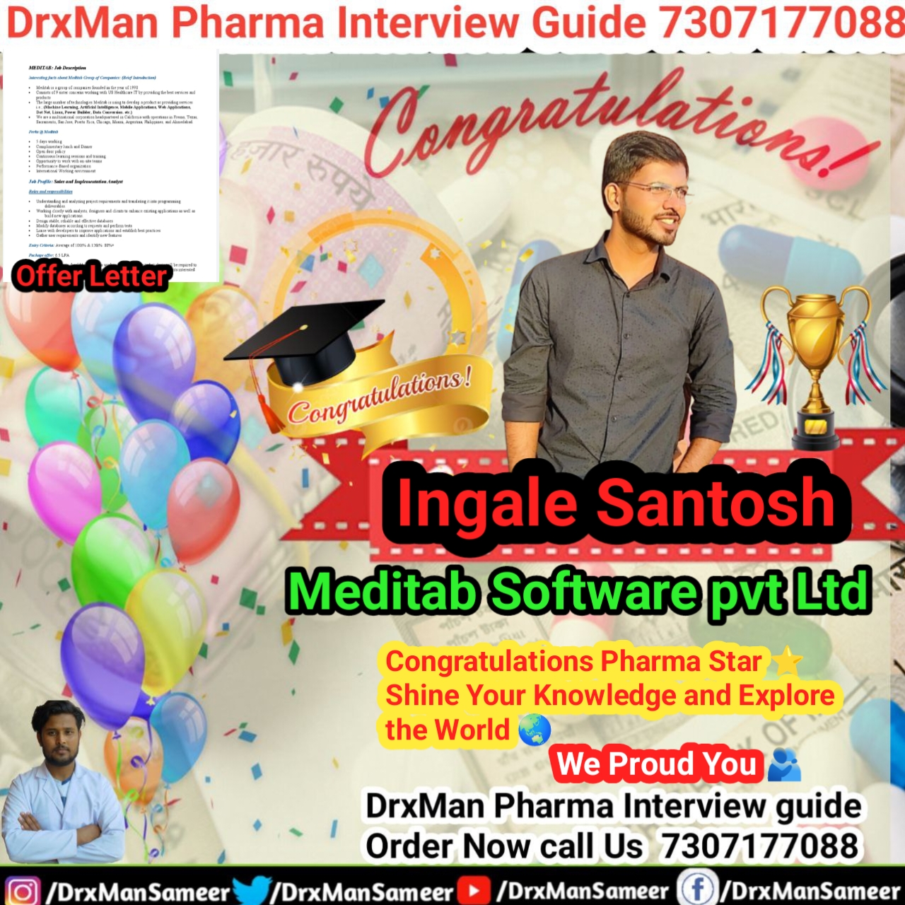 Congratulations on your selection in a reputed pharma company!