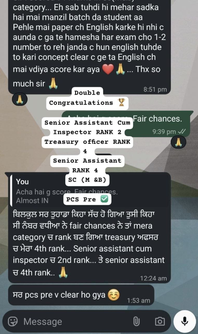Double Congratulations 🏆  Senior Assistant Cum Inspector RANK 2 Treasury officer RANK 4  Senior Assistant RANK 4  SC (M &B)  PCS Pre ✅️