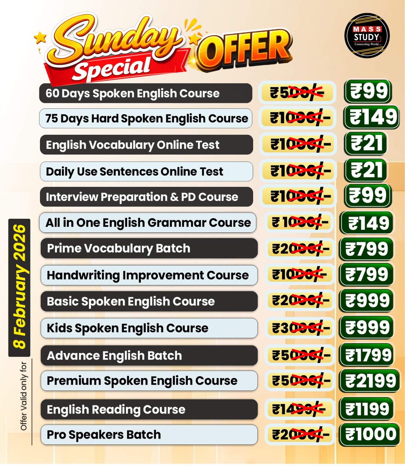 SUNDAY SPECIAL OFFER – Sirf Aaj ke Liye! ⏰ Miss Mat Karna! 🎯