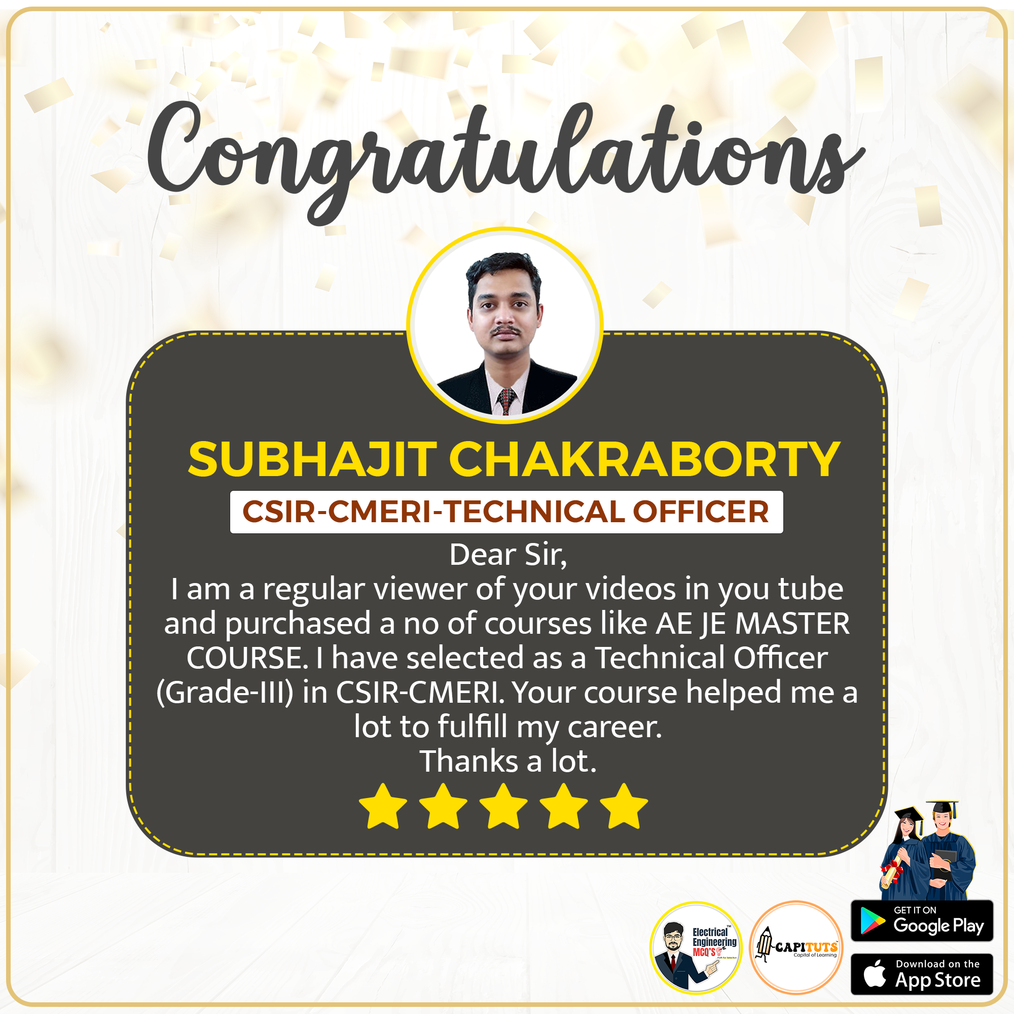 Congratulations Subhajit ChakrabortyЁЯТР