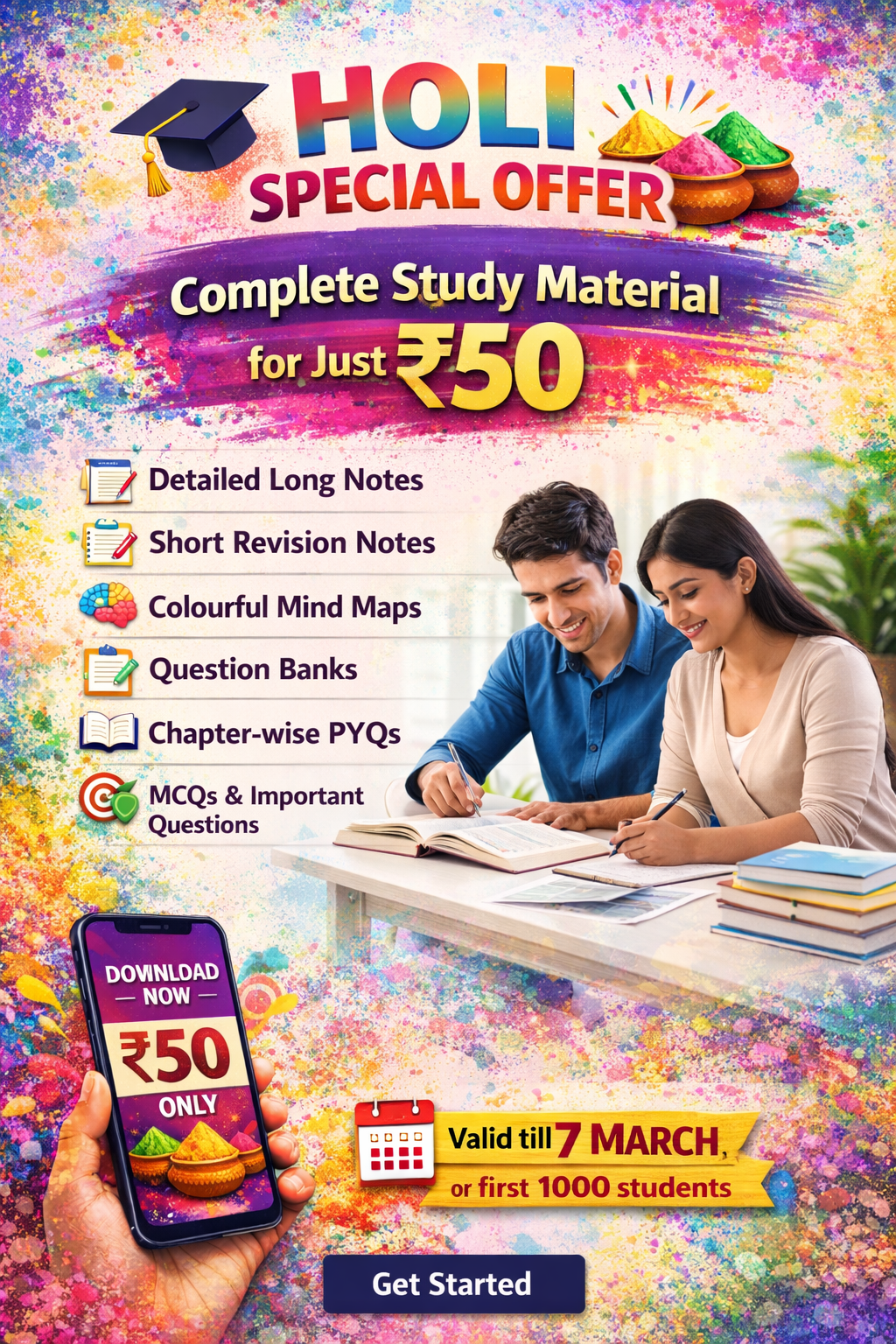 HOLI SPECIAL OFFER – Only for First 1000 Students ₹60 Only