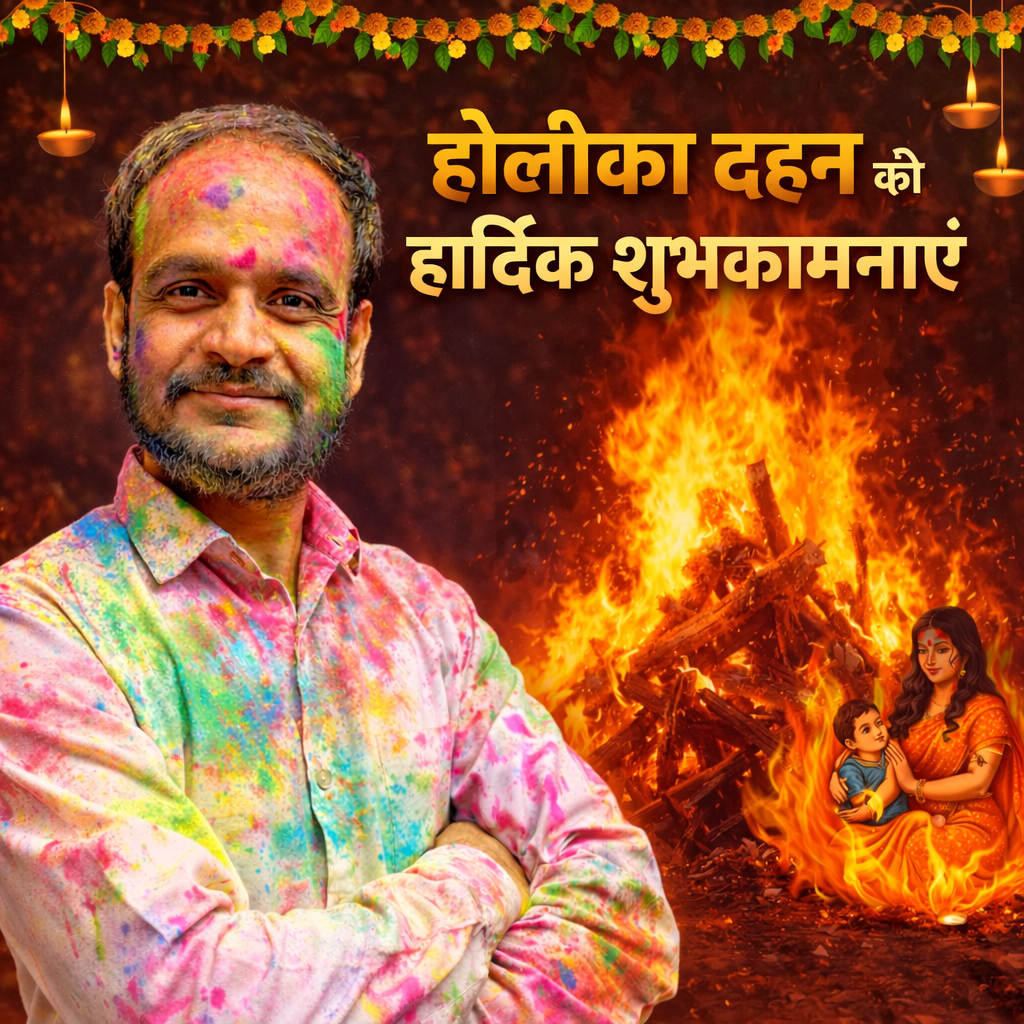 🔥 होलिका दहन की पावन अग्नि आपके जीवन से हर बुराई को जलाकर खुशियों, समृद्धि और सकारात्मकता की नई रोशनी लेकर आए। - रितेश झा सर 🔥