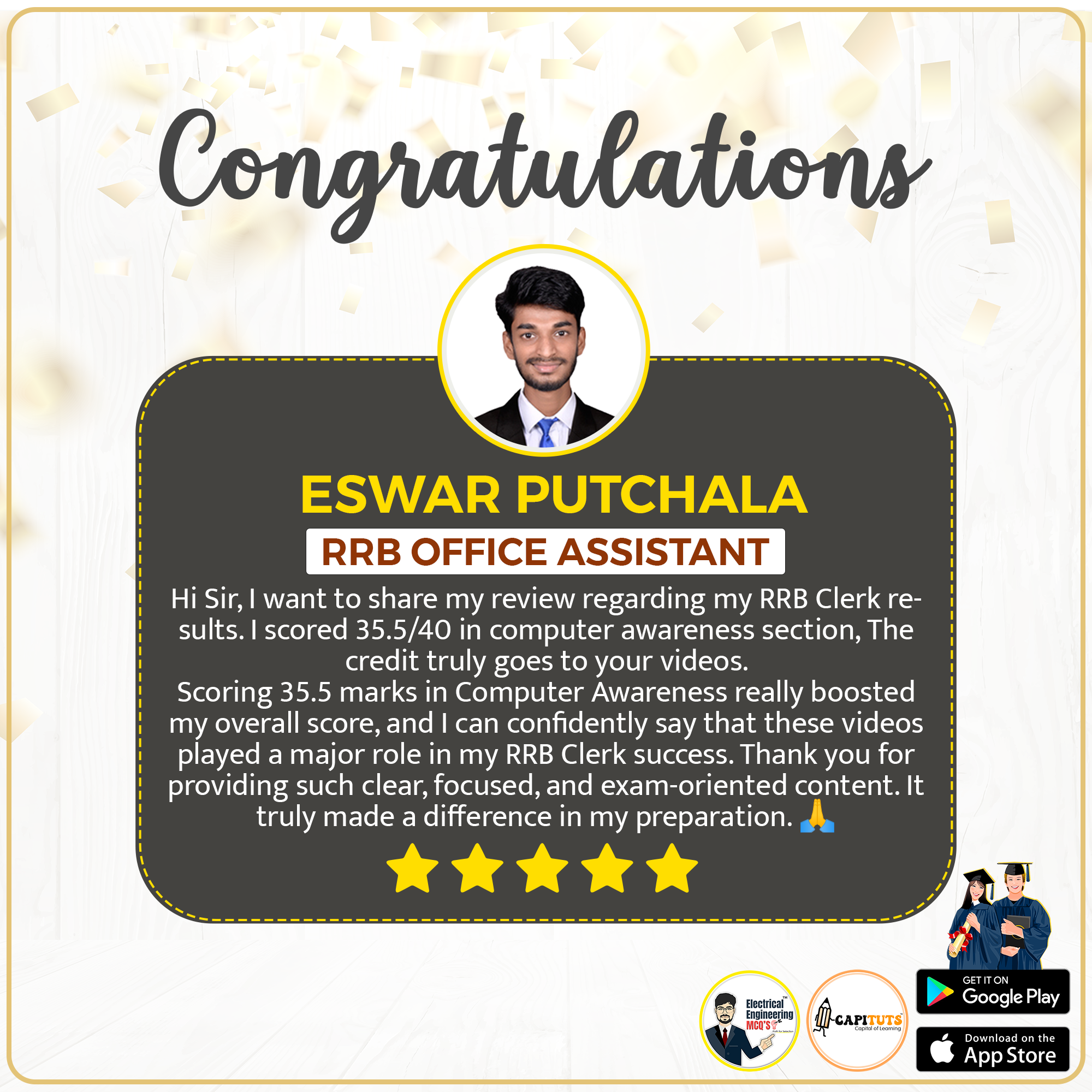 Congratulations Eswar