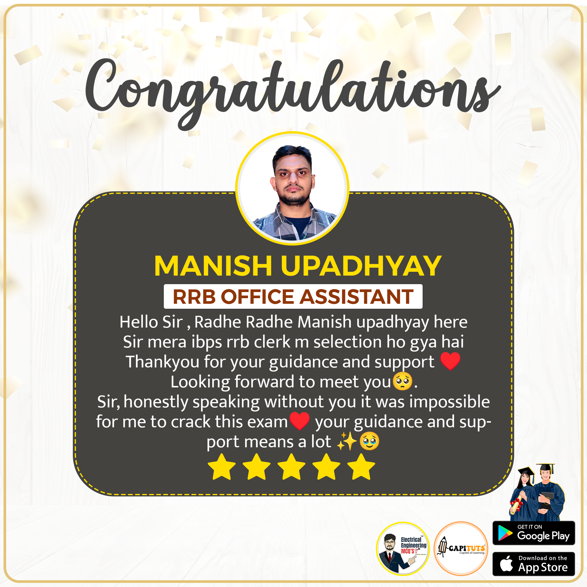 Congratulations Manish 🏆