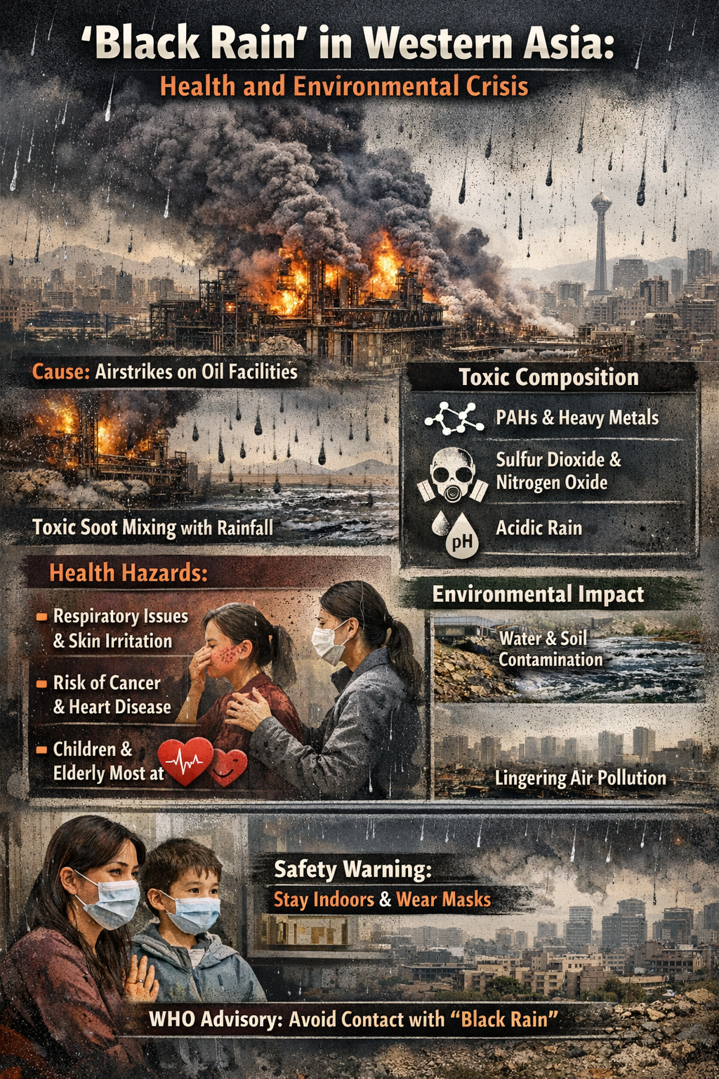 'Black Rain' (Kali Barish) in Western Asia: Health and Environmental Crisis