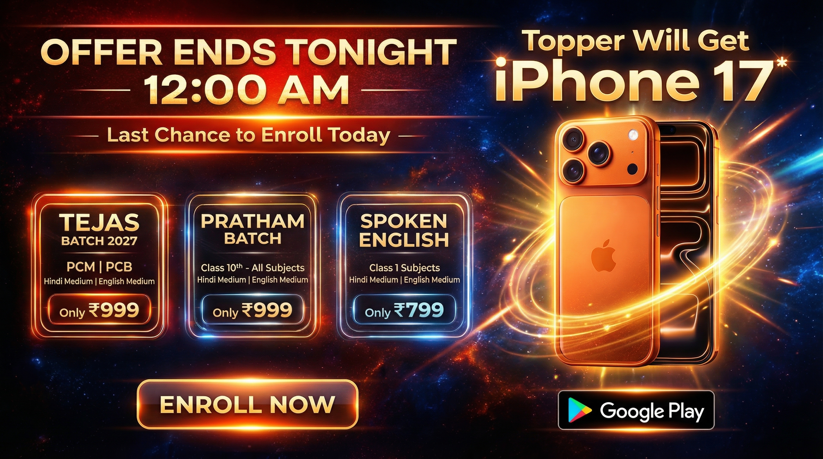 ⚡ Offer Ends Tonight 12 AM! Enroll Now & Win iPhone 17 🎁 | Best Courses @ ₹999 Only 