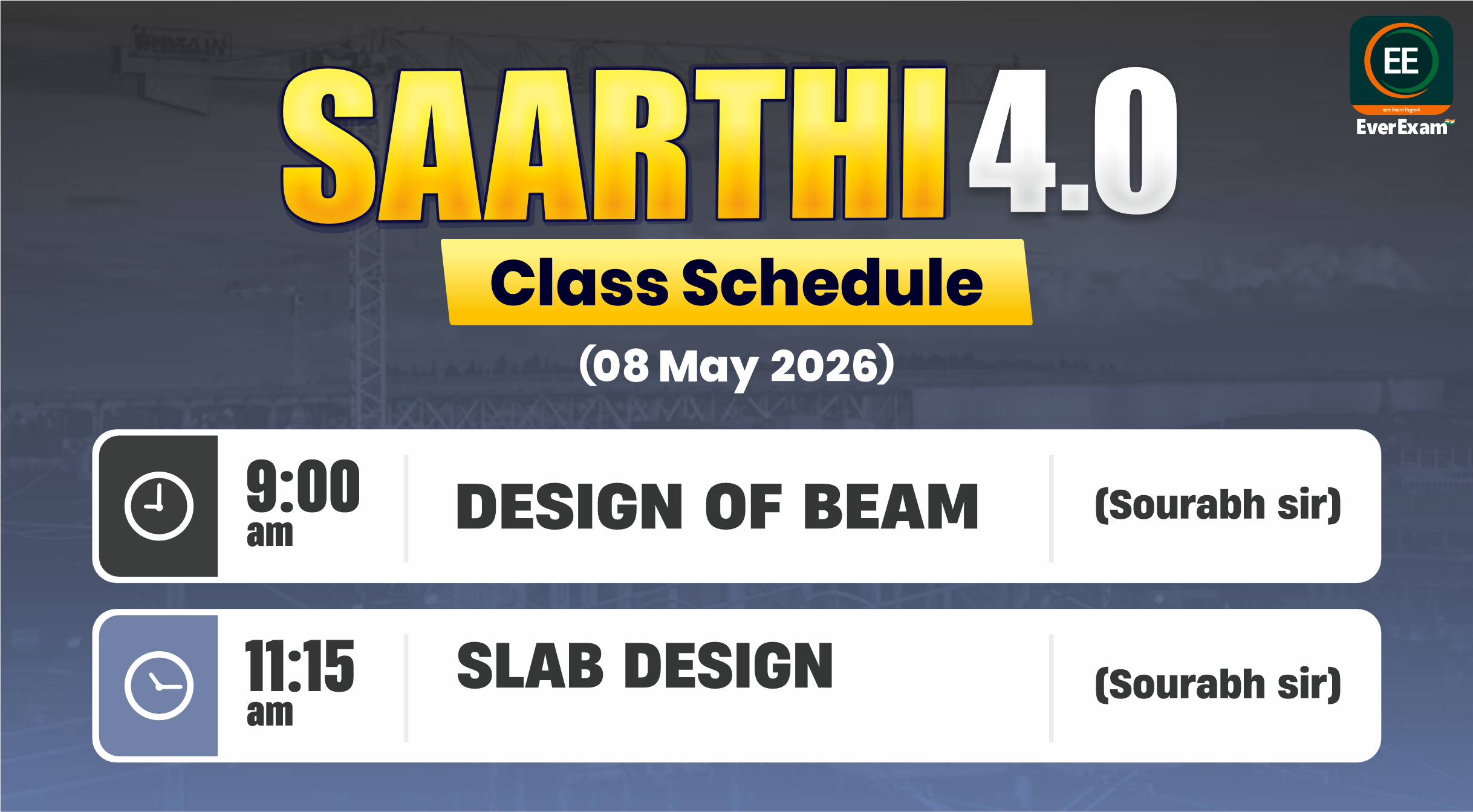 👉🏻 08 May 2026 🚨 Class Schedule Alert – SAARTHI 4.0 (Batch 2026)