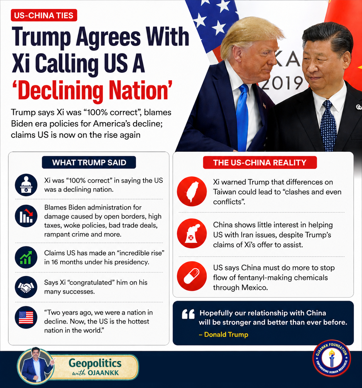 🇺🇸🇨🇳 Trump Agrees With Xi Calling US A ‘Declining Nation’