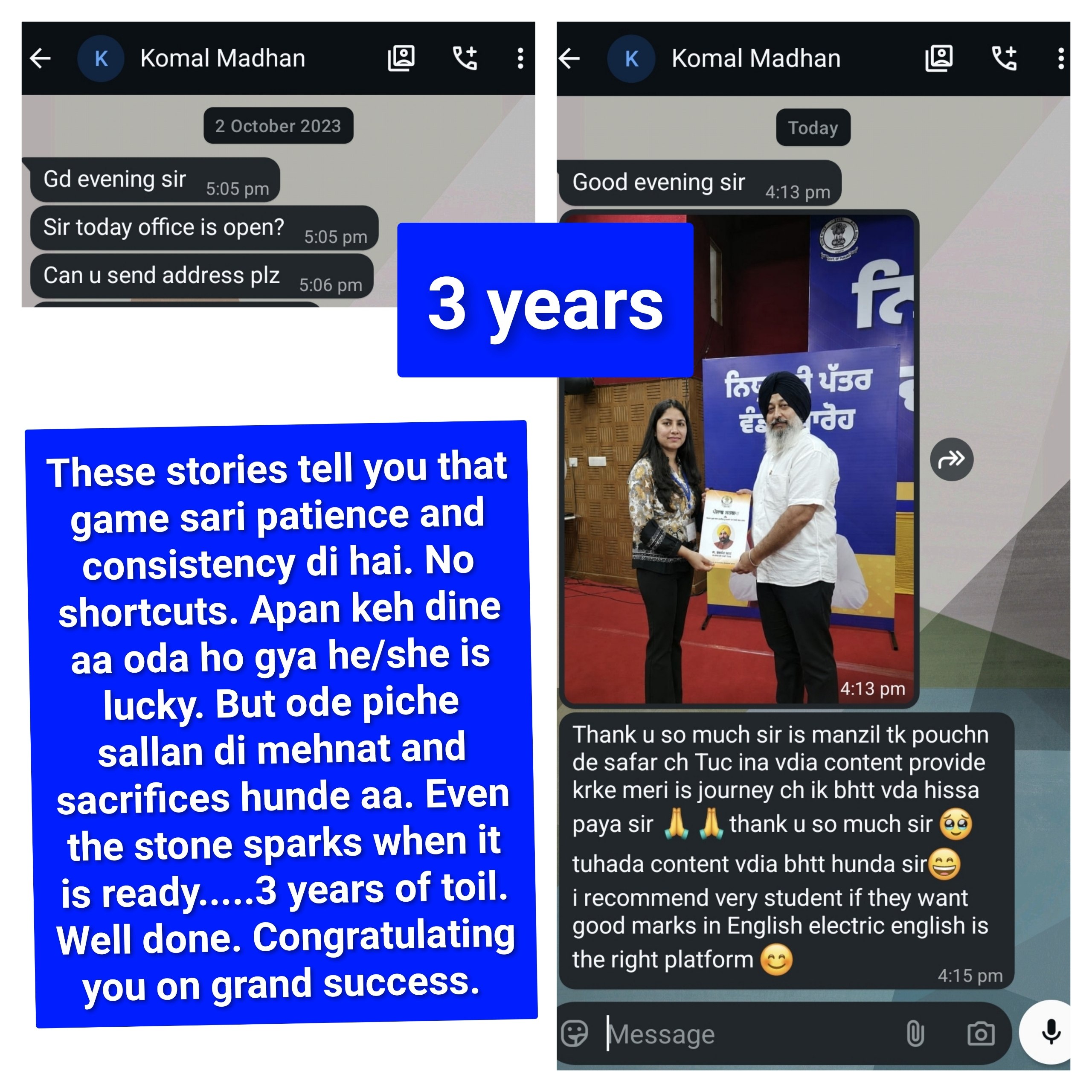 Even the stone sparks when it is ready.....3 years of toil.  Your efforts deserve acclaim.  The harvest is sweetest when the labor was long. Congratulations🏆 💐
