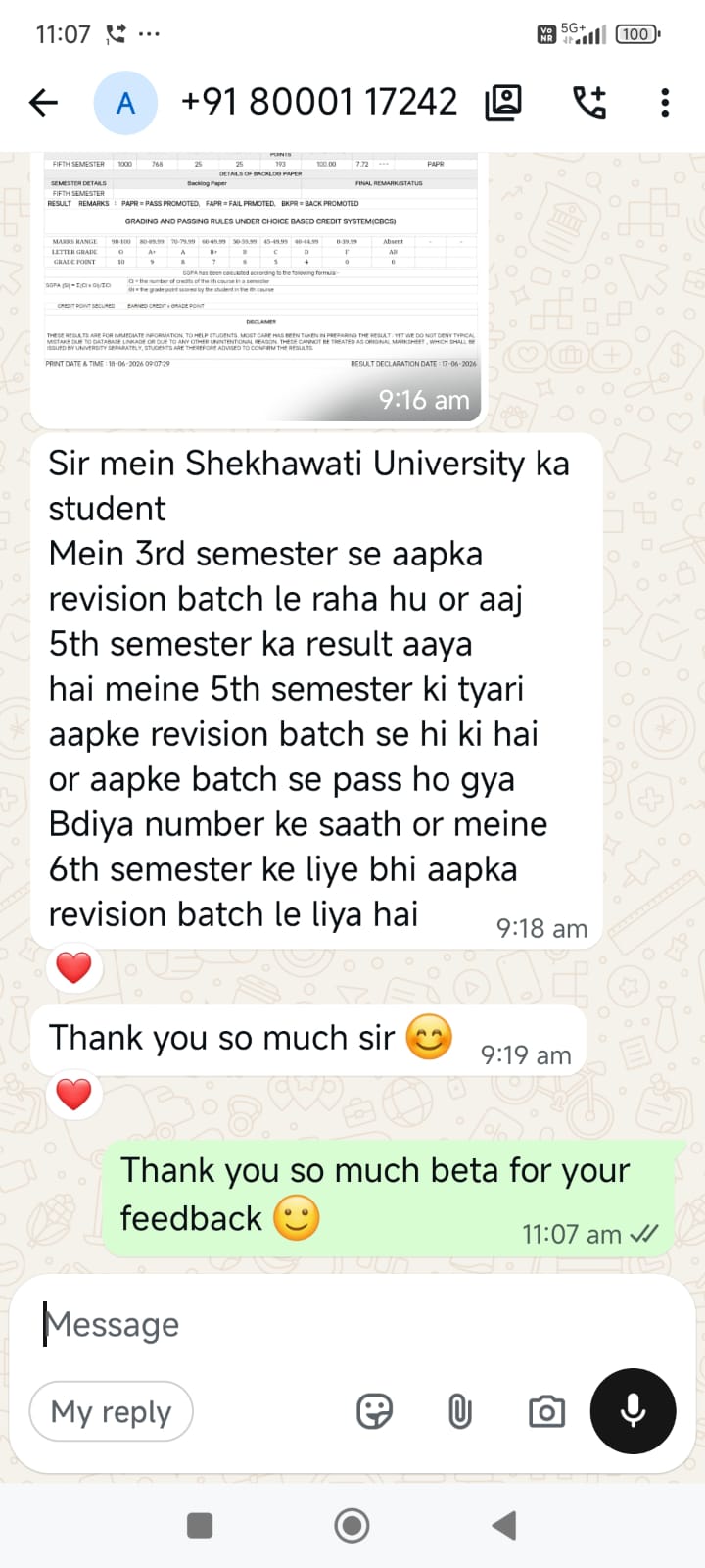 Student Feedback 🙂