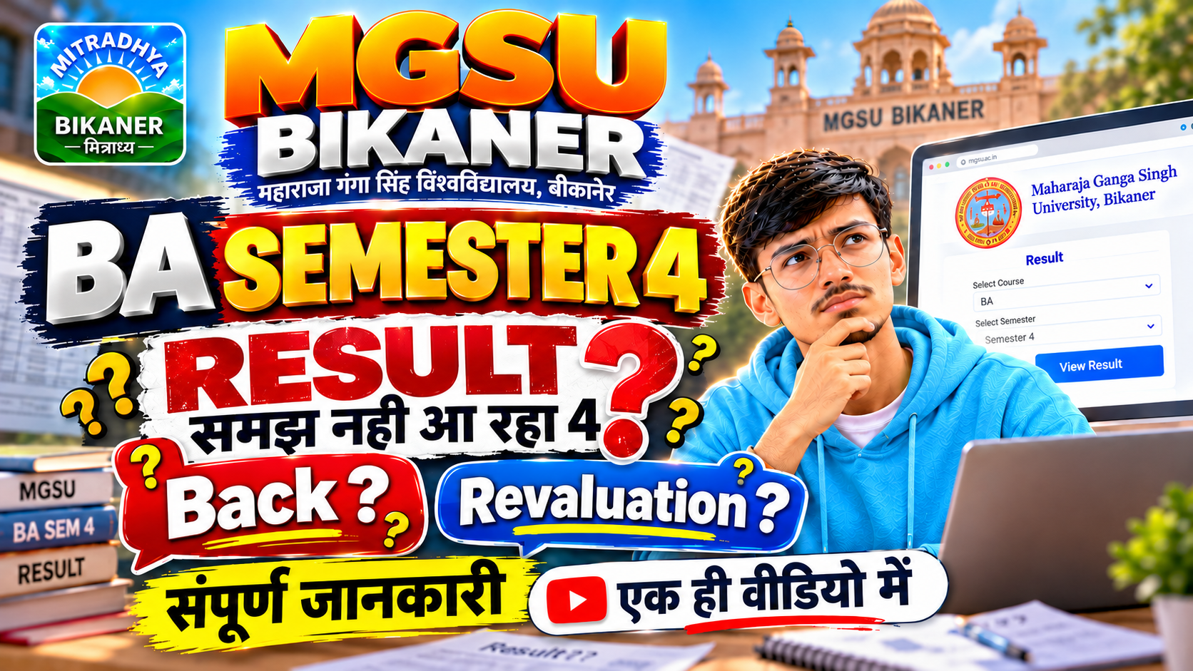 MGSU B.A. Semester 4 Result June 2026 घोषित