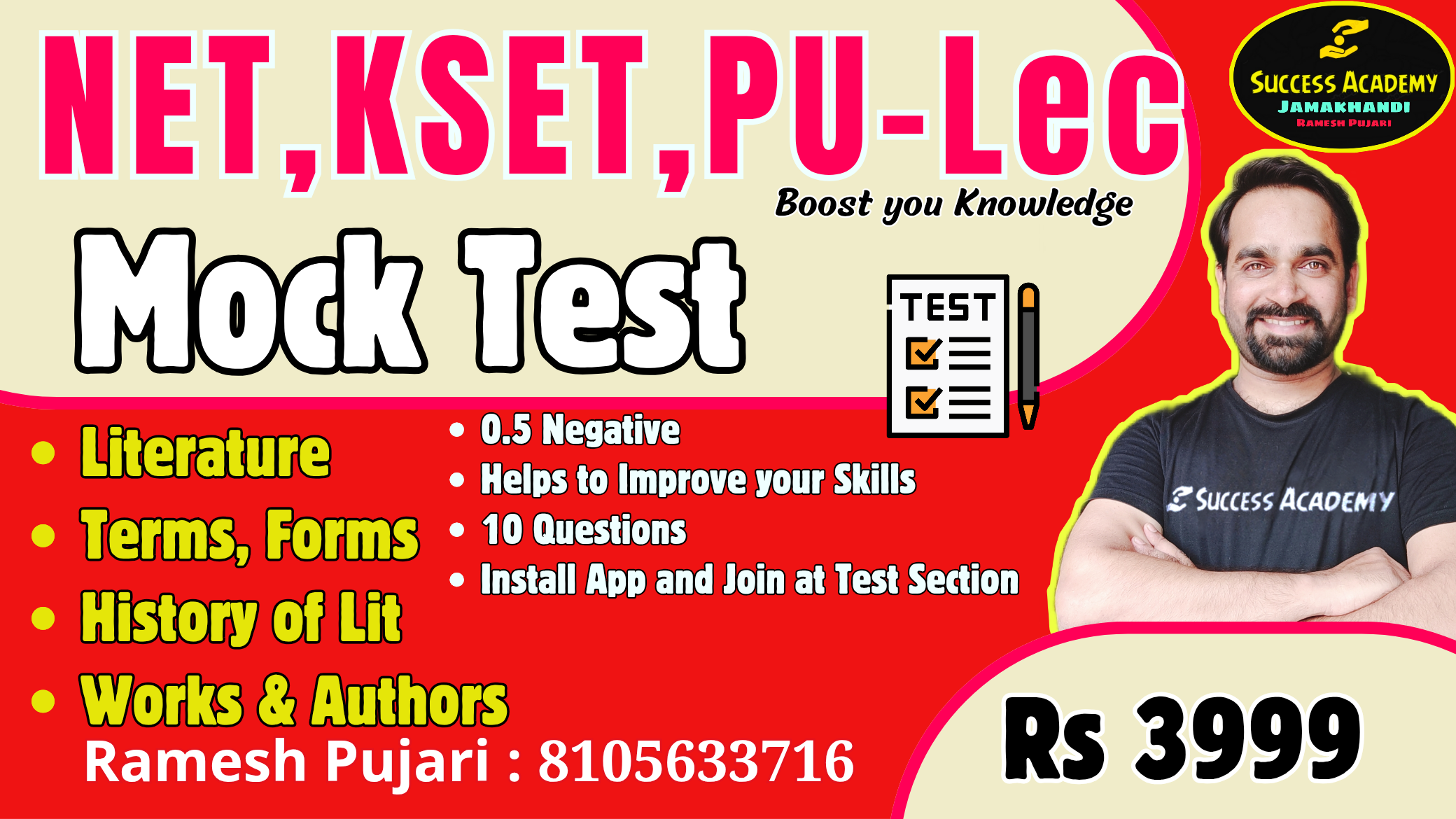 Boost NET, KSET, and PU Lecturer Exams