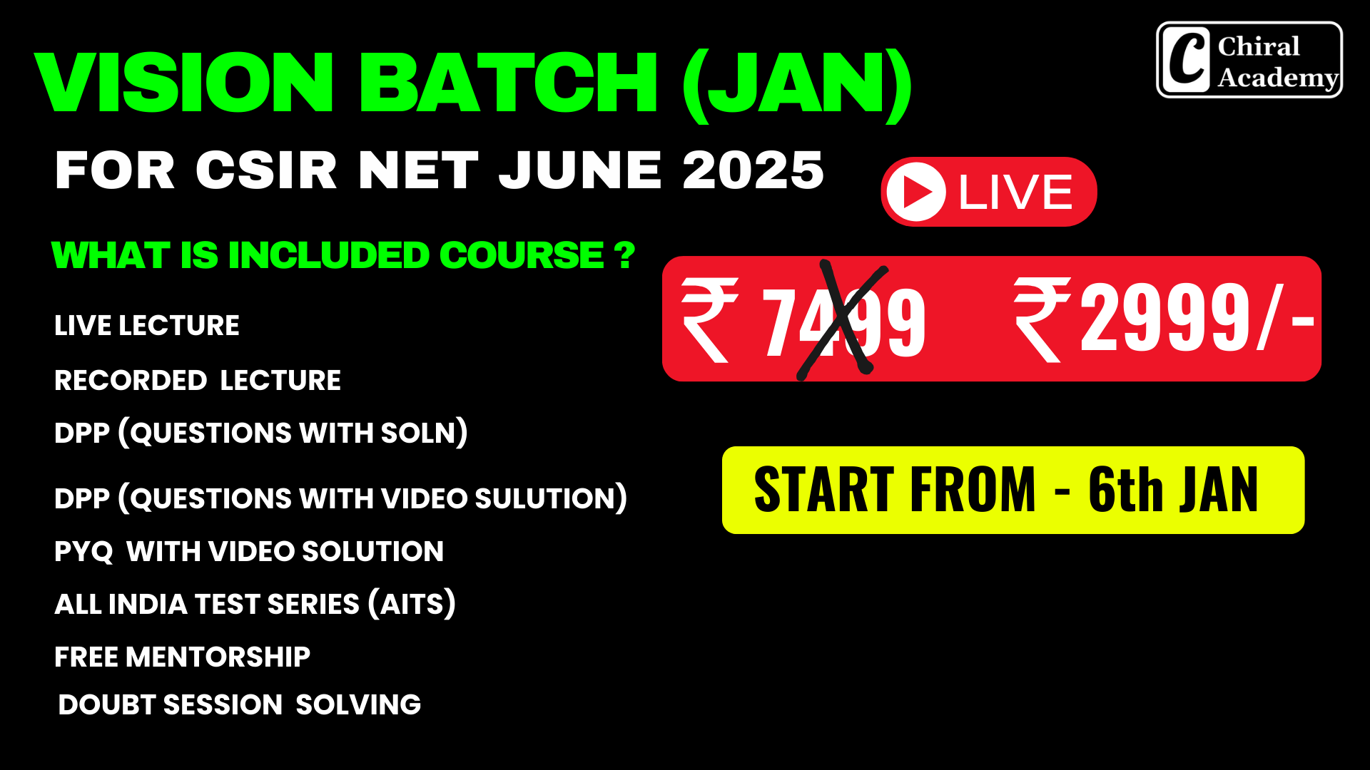 Vision Batch  For CSIR NET JUNE 2025