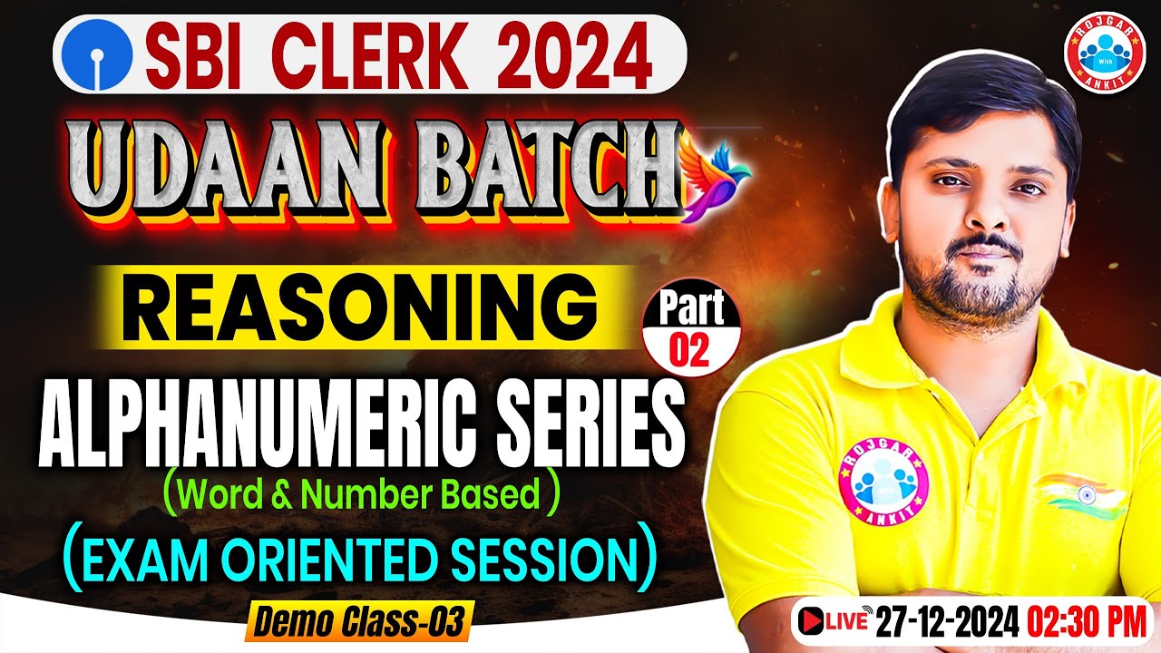 Reasoning By Rohit Sir || ALPHANUMERIC SERIES#2 Demo #3