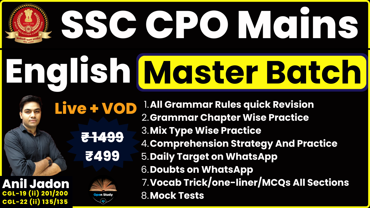 SSC CPO Mains 2025 English Master Batch