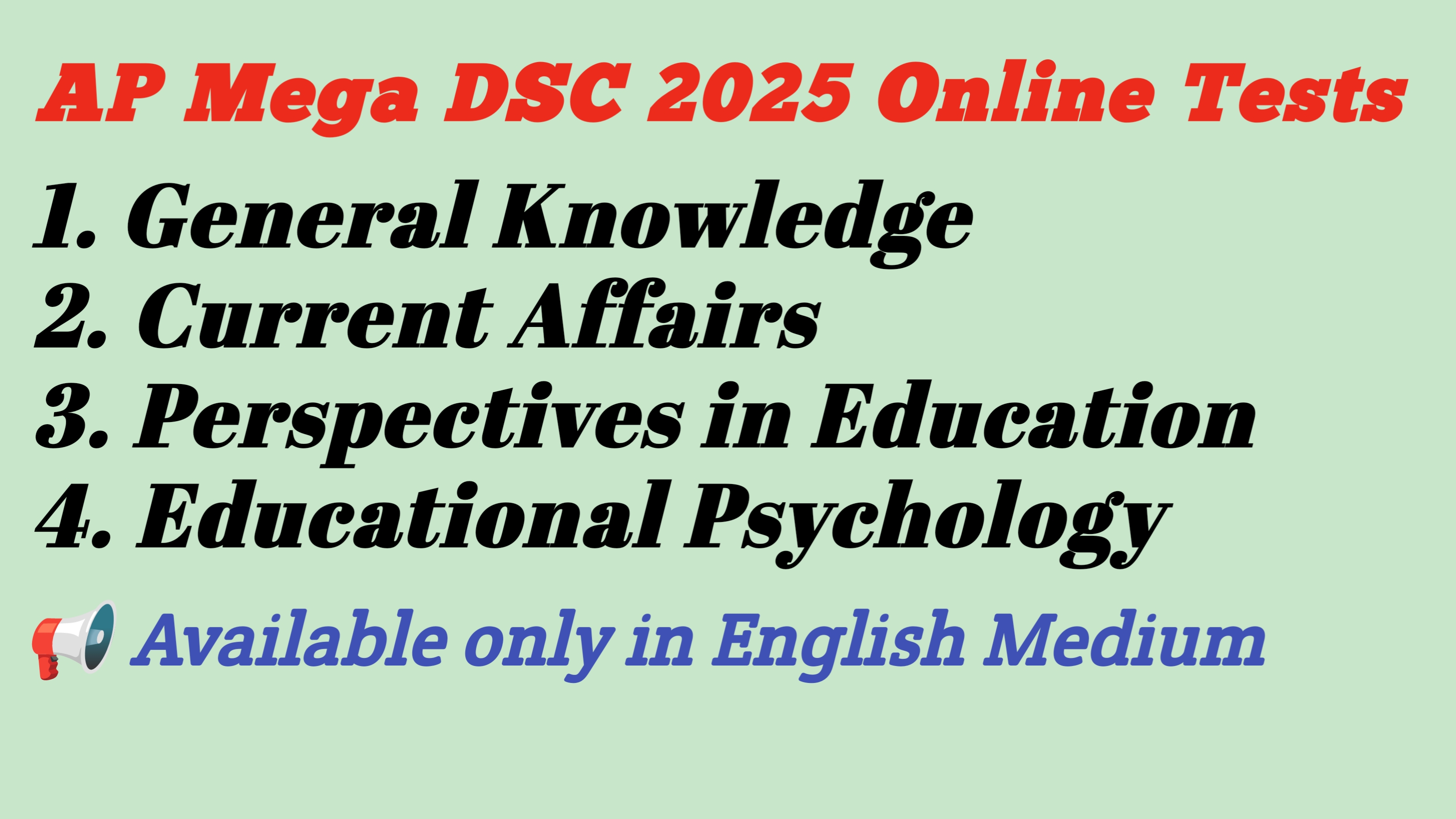 5. GK, CA, PIE & Psychology Tests {E.M}