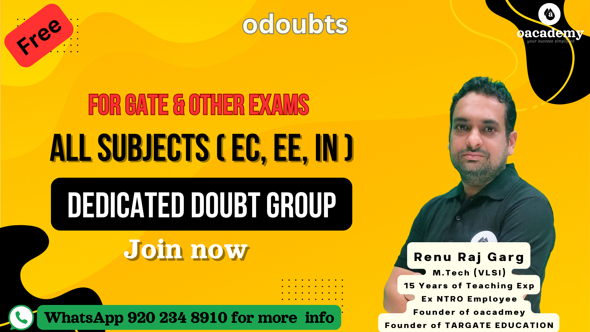 Free Doubt Group (All Subjects) for GATE & Other Exams (EC/EE/IN)