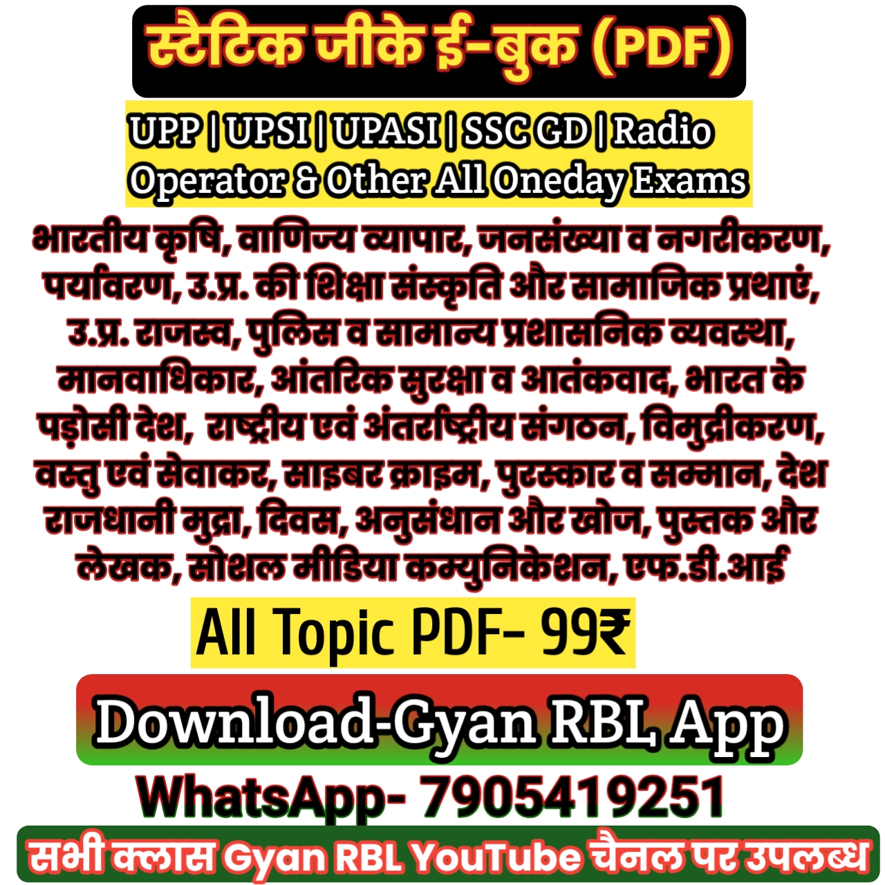 स्टैटिक जीके टॉपिक (PDF)