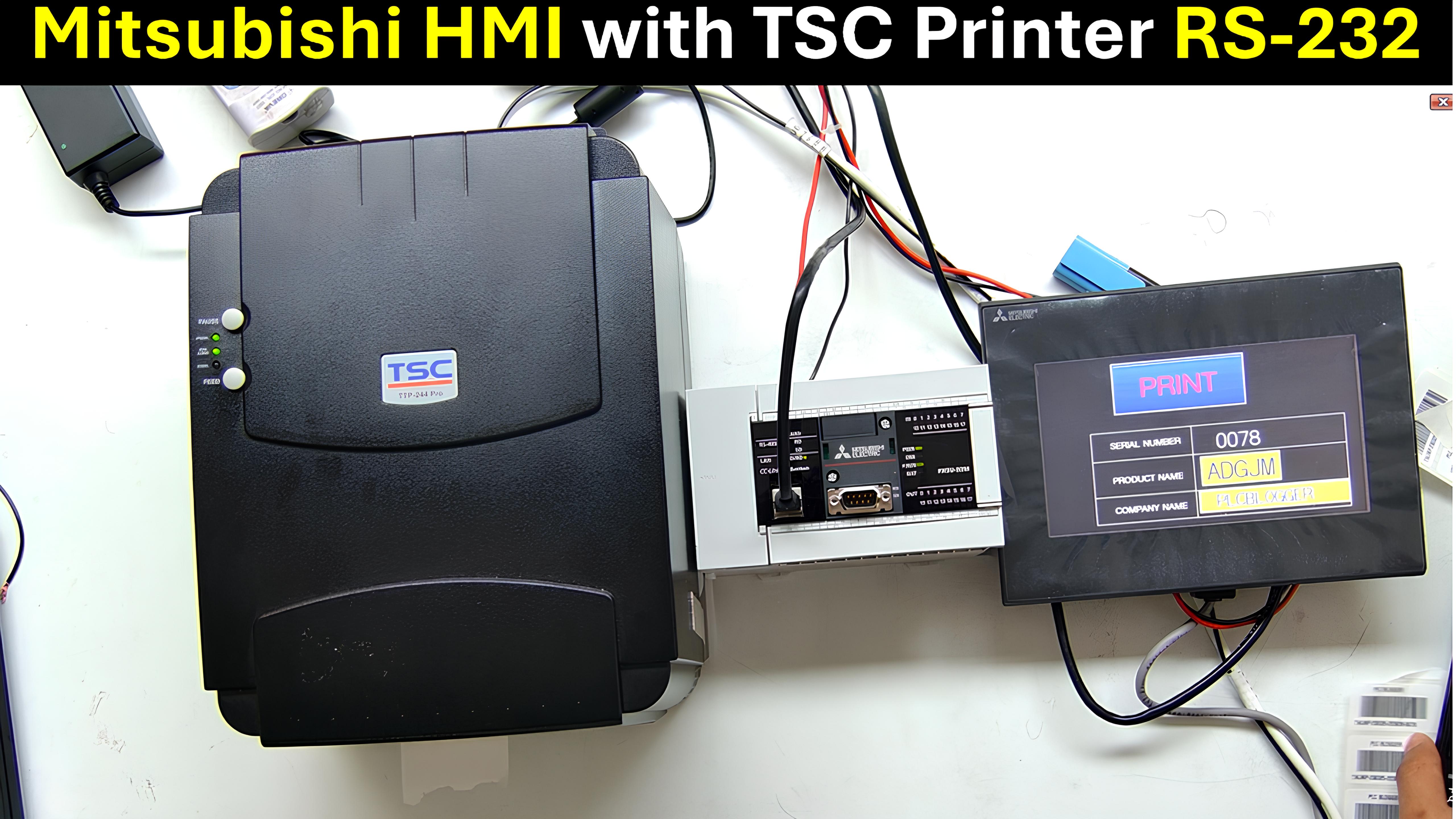 🖨️ Mitsubishi HMI to TSC Printer via RS-232