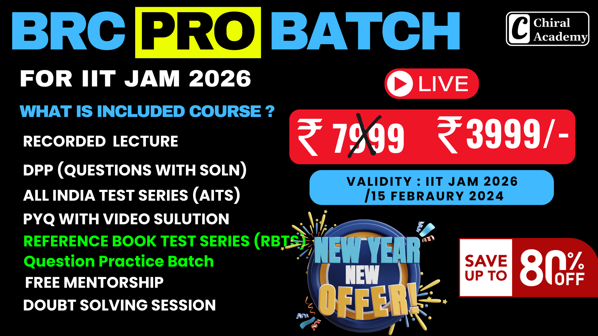 BRC Pro  Batch for IIT JAM 2026