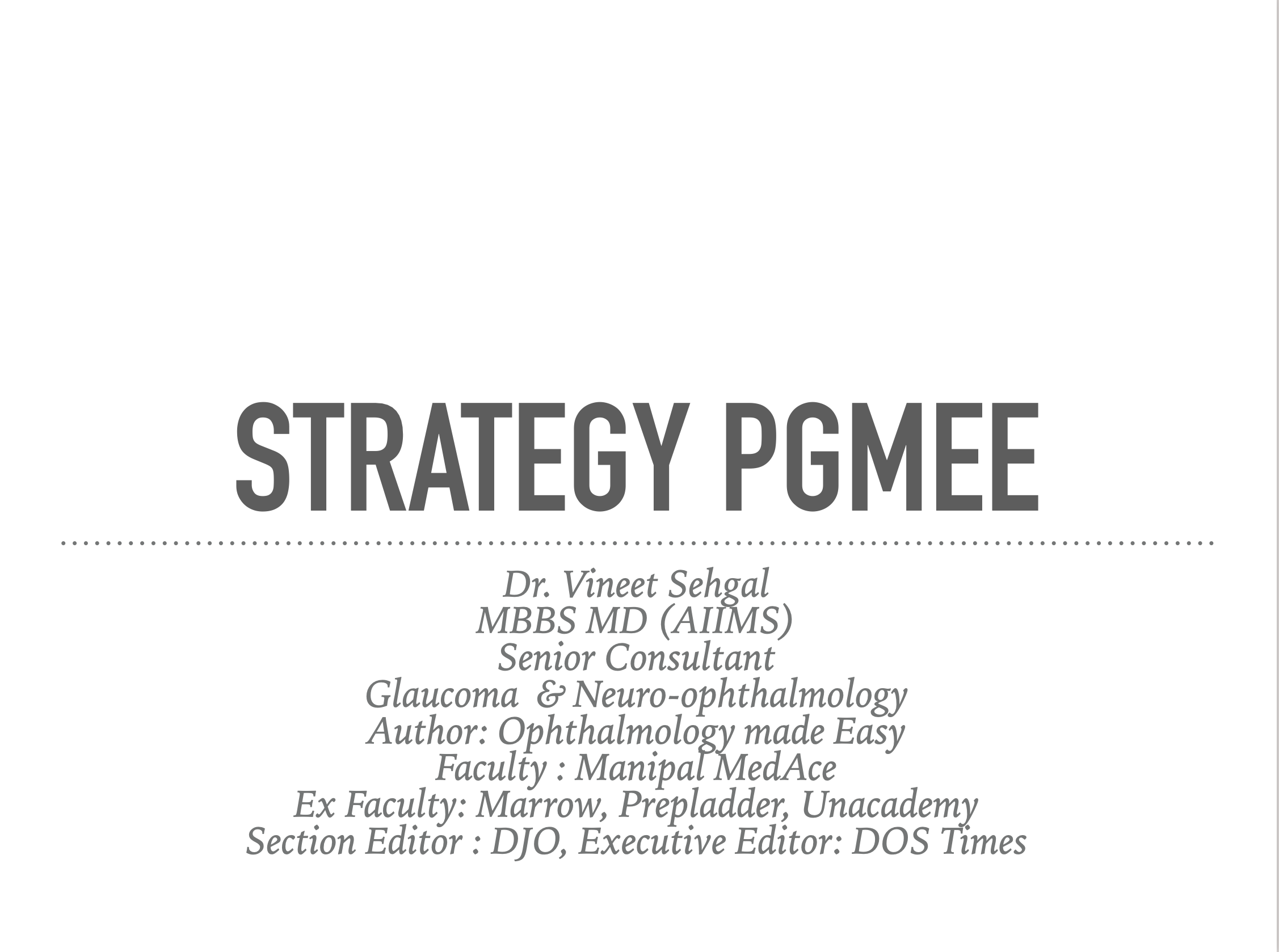 Strategy NEET PG/INICET