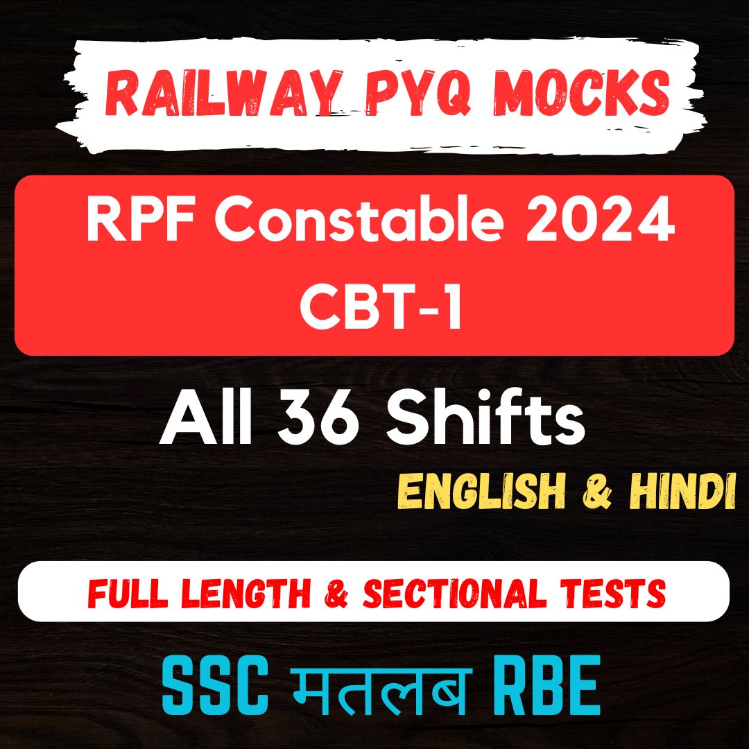 RPF Constable 2024 CBT-1 Full length & Sectional tests - All 36 Shifts (Eng + Hindi)