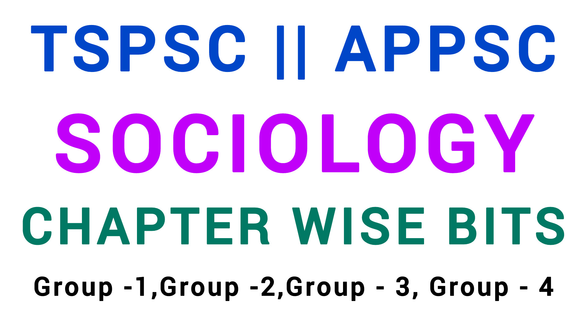 SOCIOLOGY CHAPTER WISE BITS 
