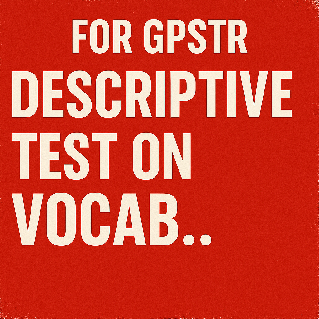 Descriptive Vocab Test