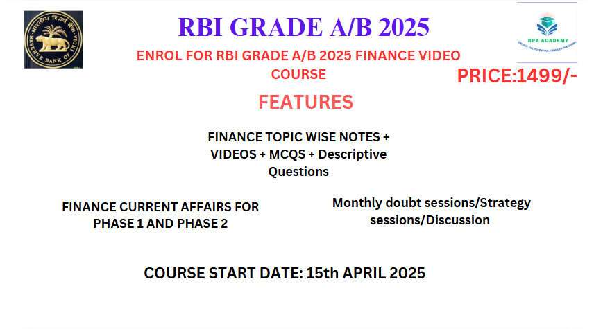 RBI GRADE A/B FINANCE VIDEO COURSE