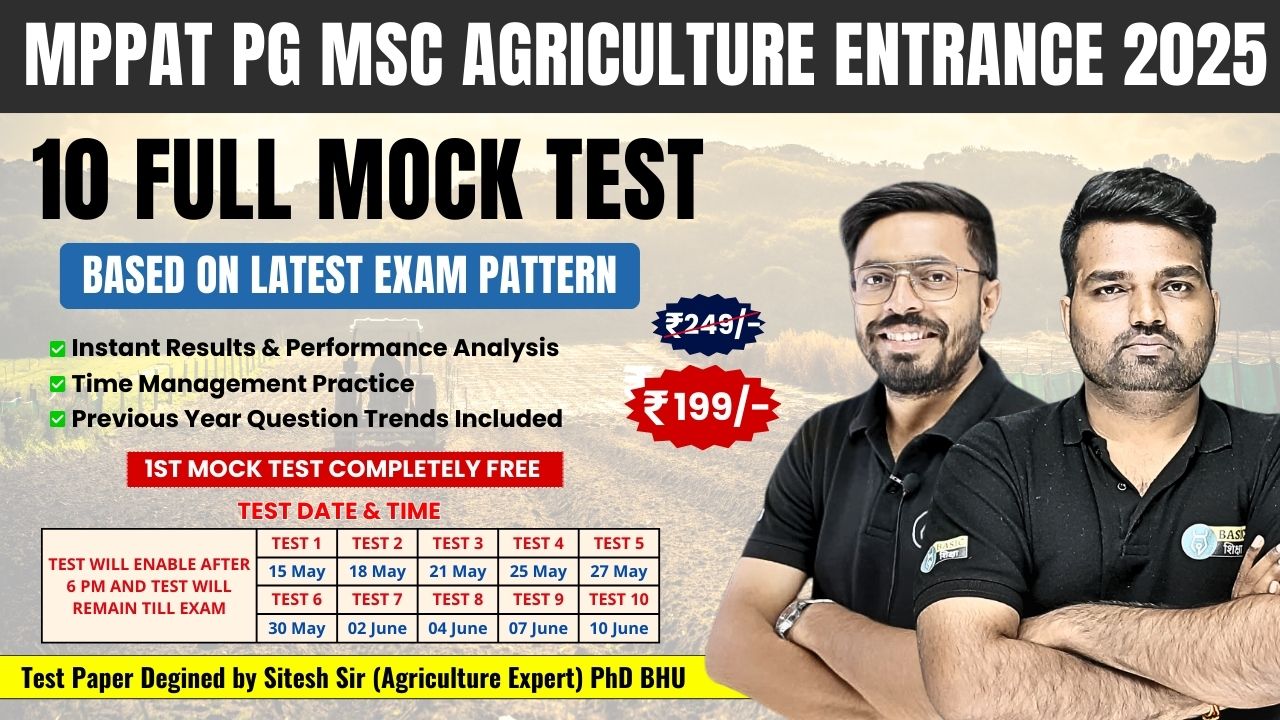 MP PAT PG MSC Agriculture Mock Test 2025