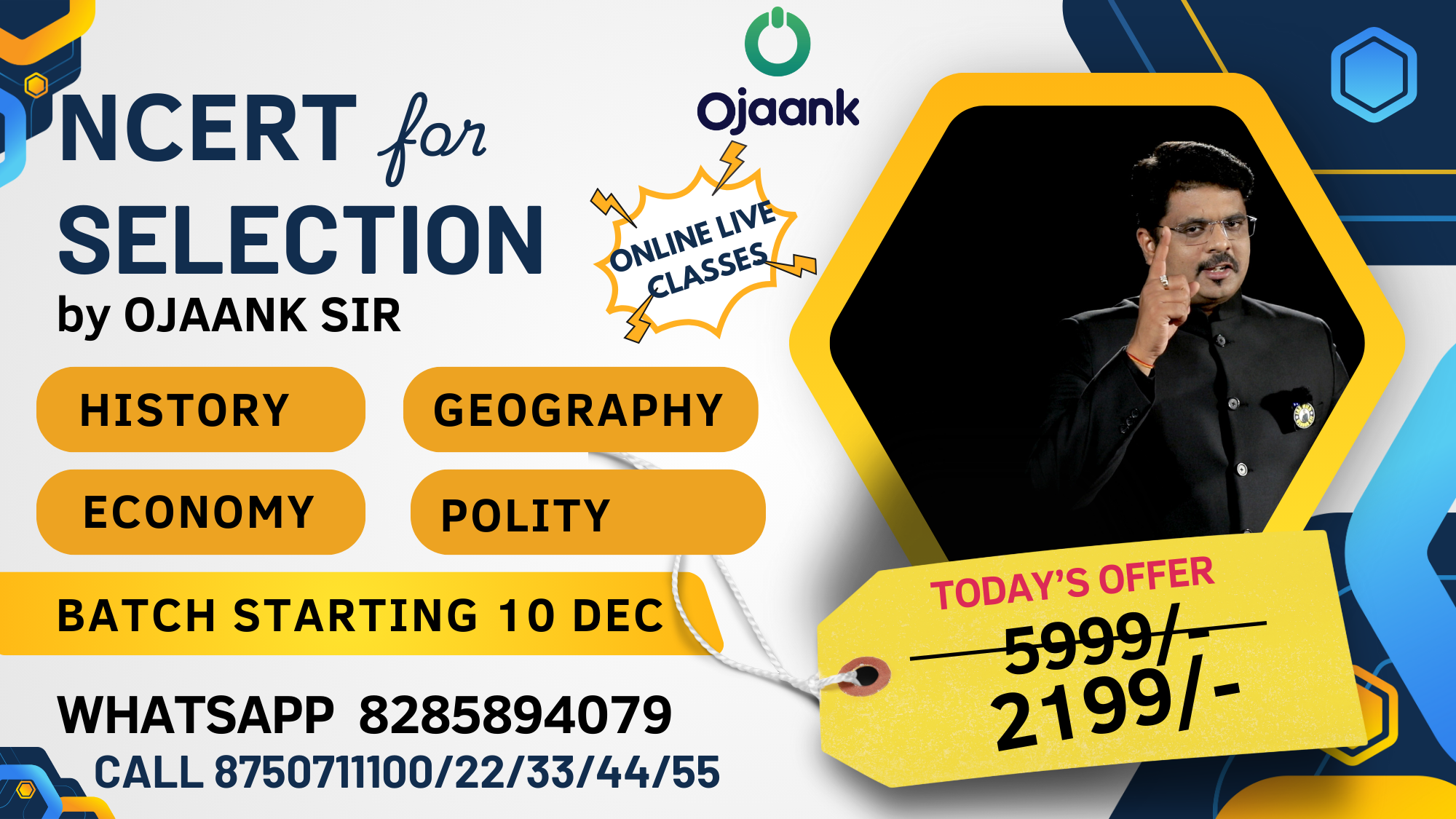 NCERT FOR SELECTION BATCH 2 BY OJAANK SIR (JAN 2025)
