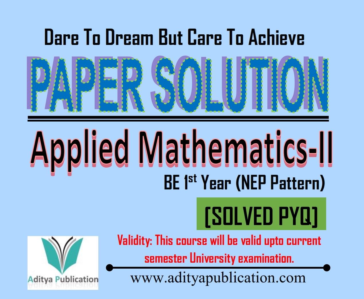 Applied Mathematics-II (AM-II) BE 1st Year NEP Pattern (SPYQ)
