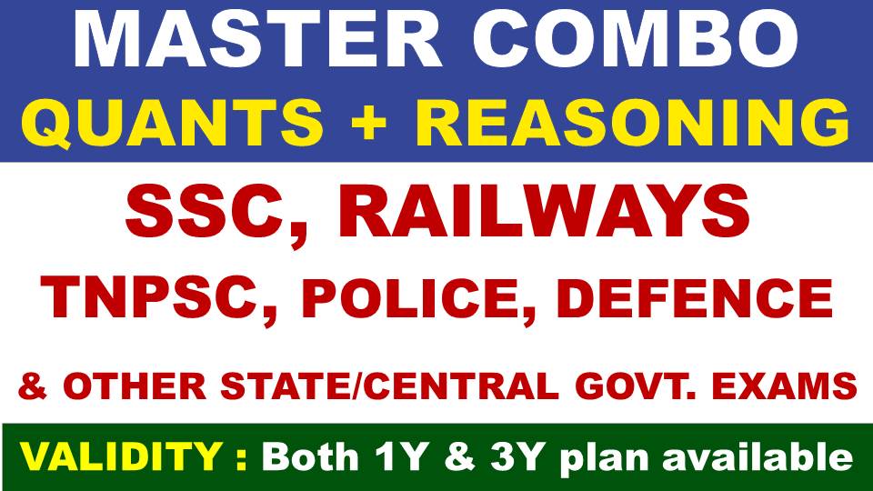 MASTER Q+R COMBO FOR ALL GOVT. EXAMS (Except Banking)