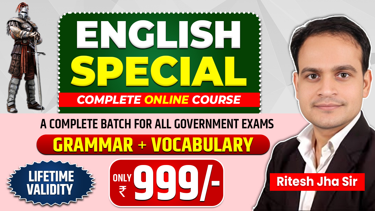 ENGLISH SPECIAL | For All Govt. Exams | Grammar + Vocabulary | With Latest PYQ's (Lifetime Validity)