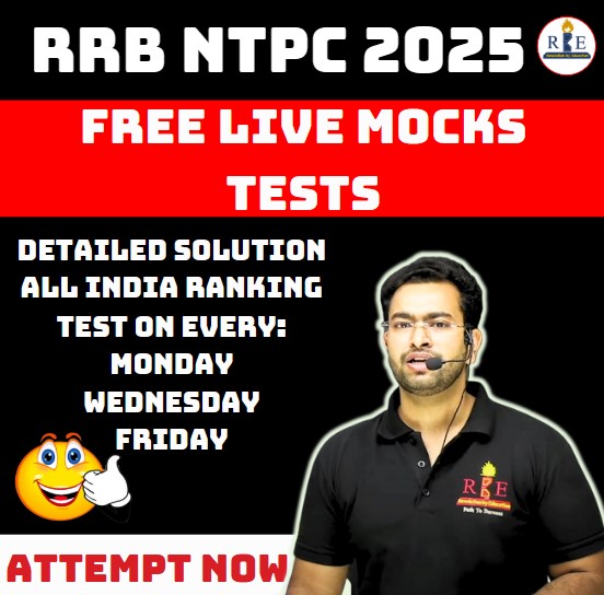 RRB NTPC 2025 Free Live Mock Tests - Eng + Hindi