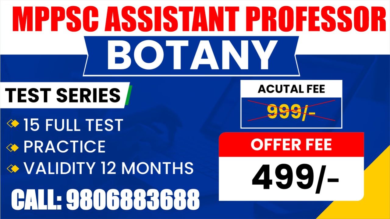 Assistant Professor BOTANY PAPER 2  TEST SERIES