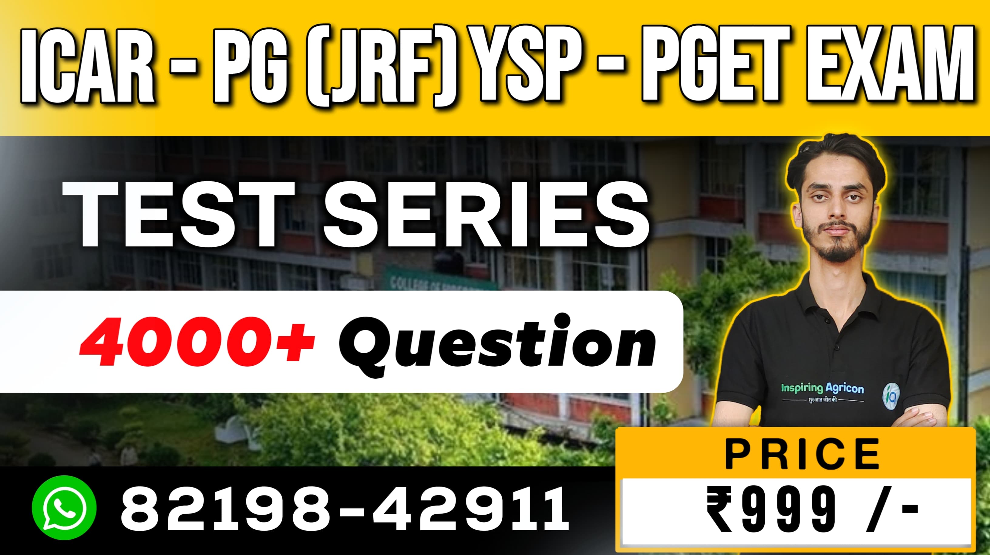 YSP PGET + ICAR PG (JRF) + State MSc Agriculture Entrance Exam Test Series