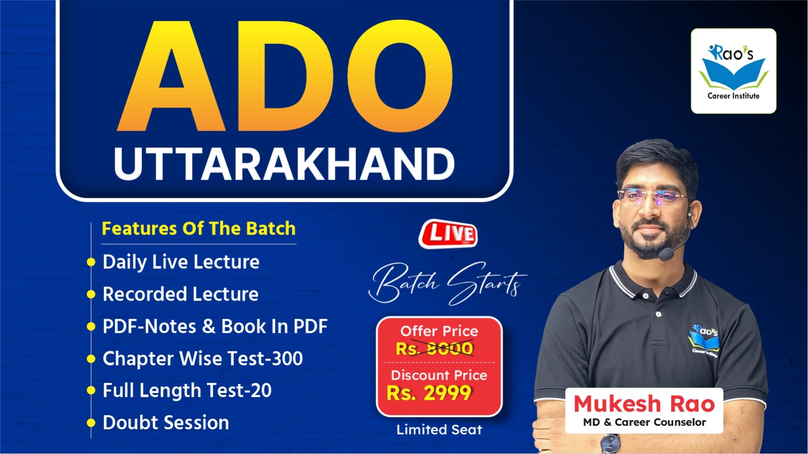 UTTARAKHAND- ADO LIVE BATCH 2025-26 || AO , AAO  UK 