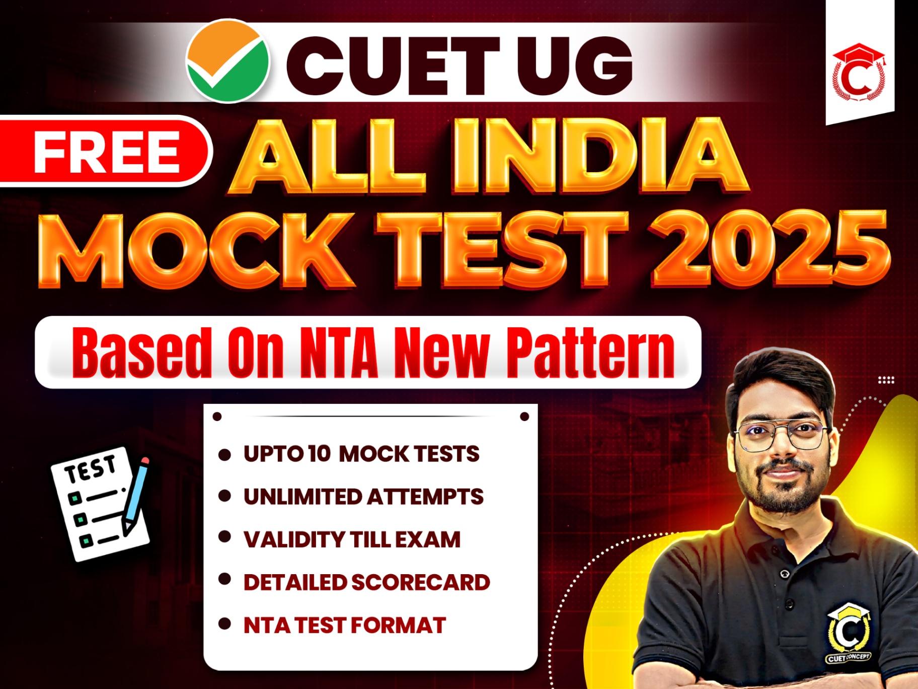 All India Free Mock Test 2025 ( CUET UG Courses)