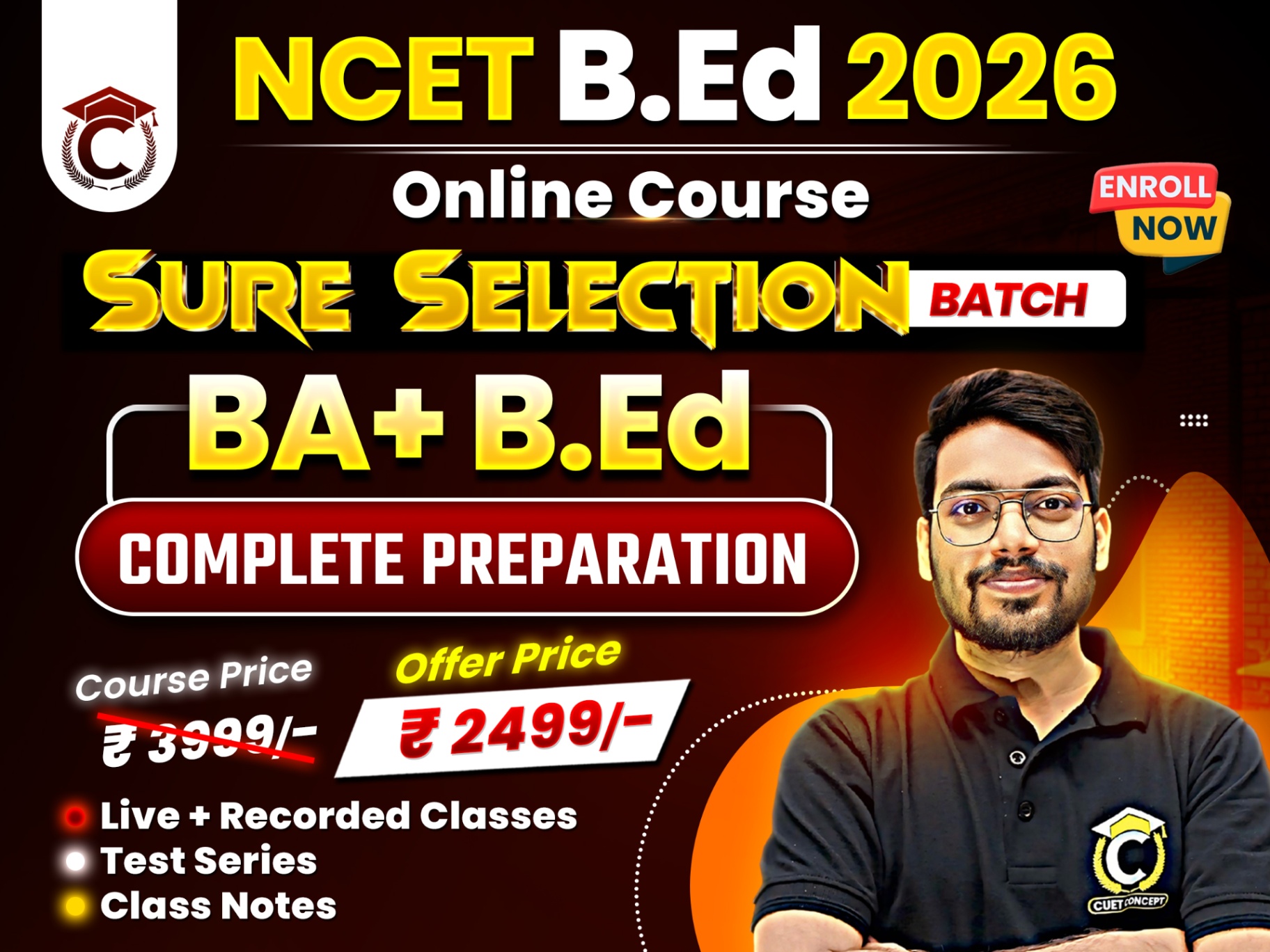NCET 2026 BA + B.Ed Preparation (Sure Selection Batch)